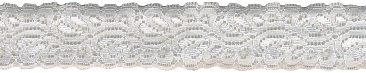 Simplicity Stretch Galloon Lace 1-1/4X12yd-White